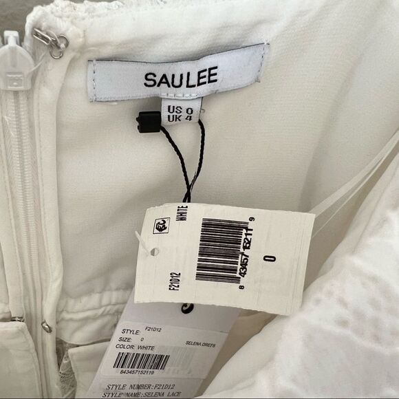 Sau Lee Selena Lace Sweetheart Midi Dress in White Bridal Wedding 0 - Picture 14 of 14